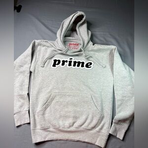 Gray Men's Hoodie Sweater with Prime patch on front